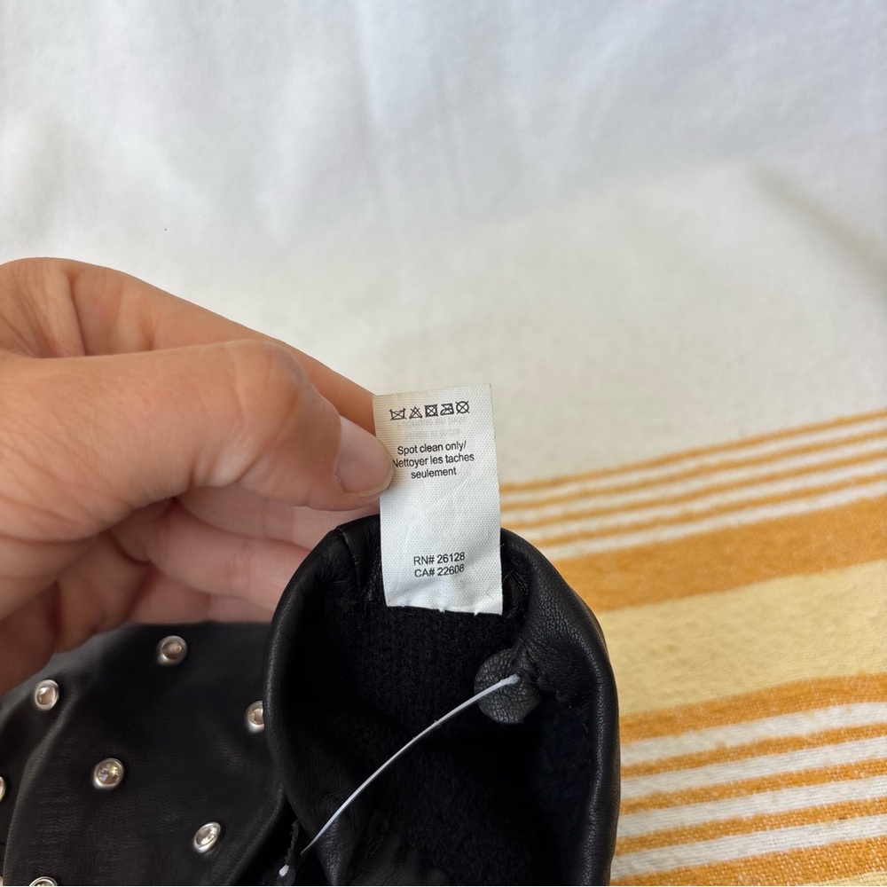 Echo Black leather Gloves with rhinestone Details - Picture 5 of 5